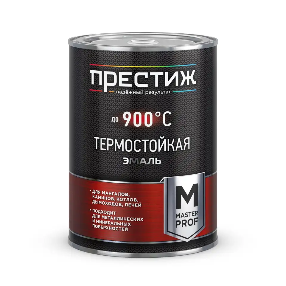 Эмаль термостойкая Престиж, матовая, 0,8 кг, черная