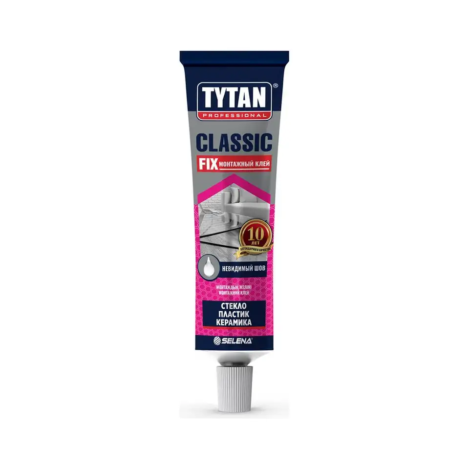 Клей монтажный Tytan Professional Classic Fix, 100 мл, прозрачный, в шоу-боксе — фото 1