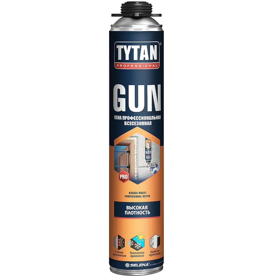 Профессиональная монтажная пена Tytan Professional Gun 65016, всесезонная, 750 мл — фото 1 Профессиональная монтажная пена Tytan Professional Gun 65016, всесезонная, 750 мл — фото 1