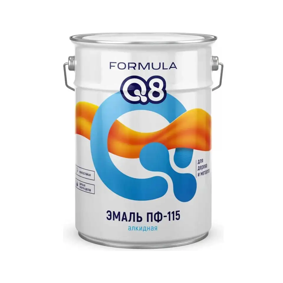 Эмаль ПФ-115 алкидная Formula Q8, глянцевая, 10 кг, коричневая — фото 1