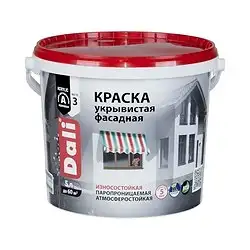 Краска фасадная укрывистая Dali, акриловая, глубокоматовая, белая, 5 л — фото 1