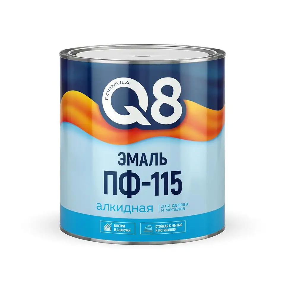 Эмаль ПФ-115 алкидная Formula Q8, глянцевая, 2,6 кг, красная — фото 1