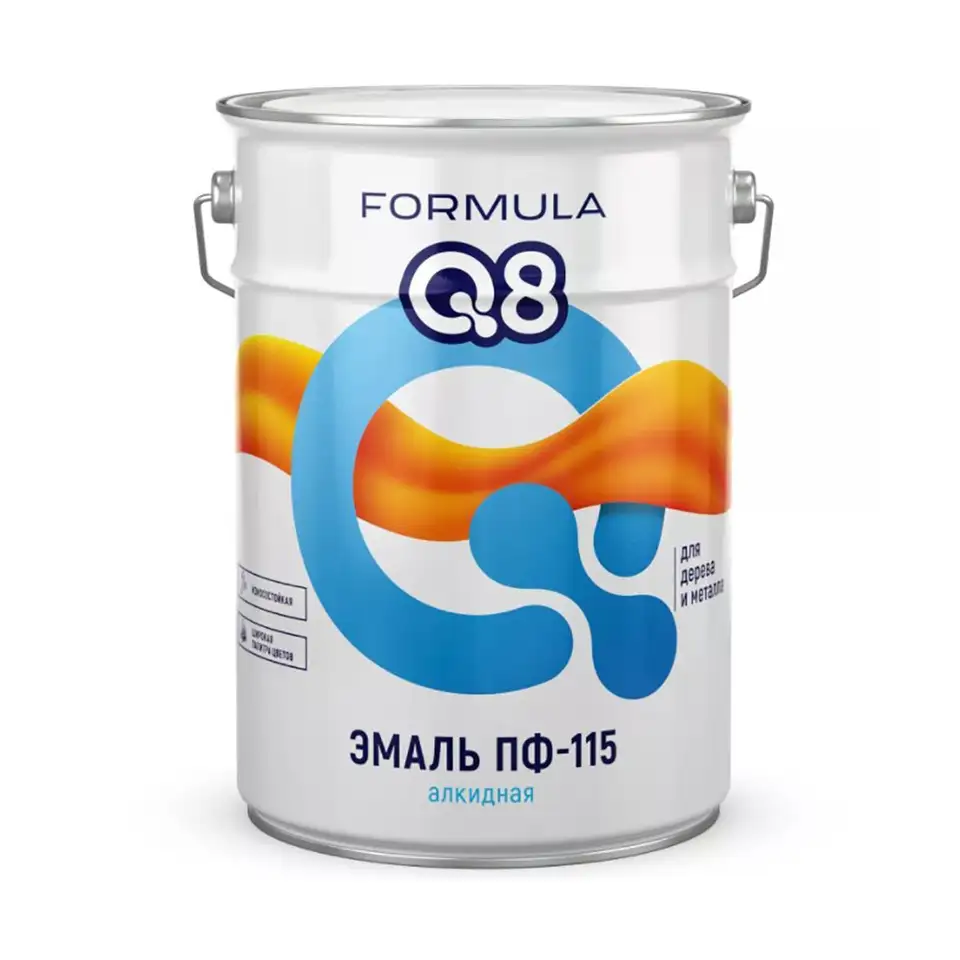 Эмаль ПФ-115 алкидная Formula Q8, глянцевая, 20 кг, белая — фото 1
