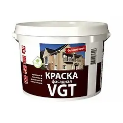 Краска фасадная VGT ВД-АК-1180, белоснежная, 45 кг — фото 1