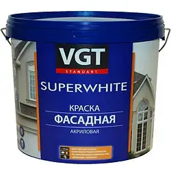 Краска фасадная VGT ВД-АК-1180, акриловая, база A, белая, 13 кг — фото 1 Краска фасадная VGT ВД-АК-1180, акриловая, база A, белая, 13 кг — фото 1