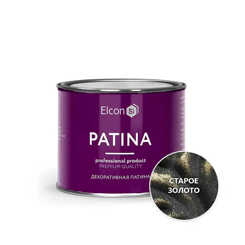 Краска декоративная Elcon Patina, 0,2 кг, старое золото — фото 1 Краска декоративная Elcon Patina, 0,2 кг, старое золото — фото 1