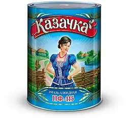 Эмаль ПФ-115 алкидная Казачка, глянцевая, 1,9 кг, зеленая — фото 1 Эмаль ПФ-115 алкидная Казачка, глянцевая, 1,9 кг, зеленая — фото 1