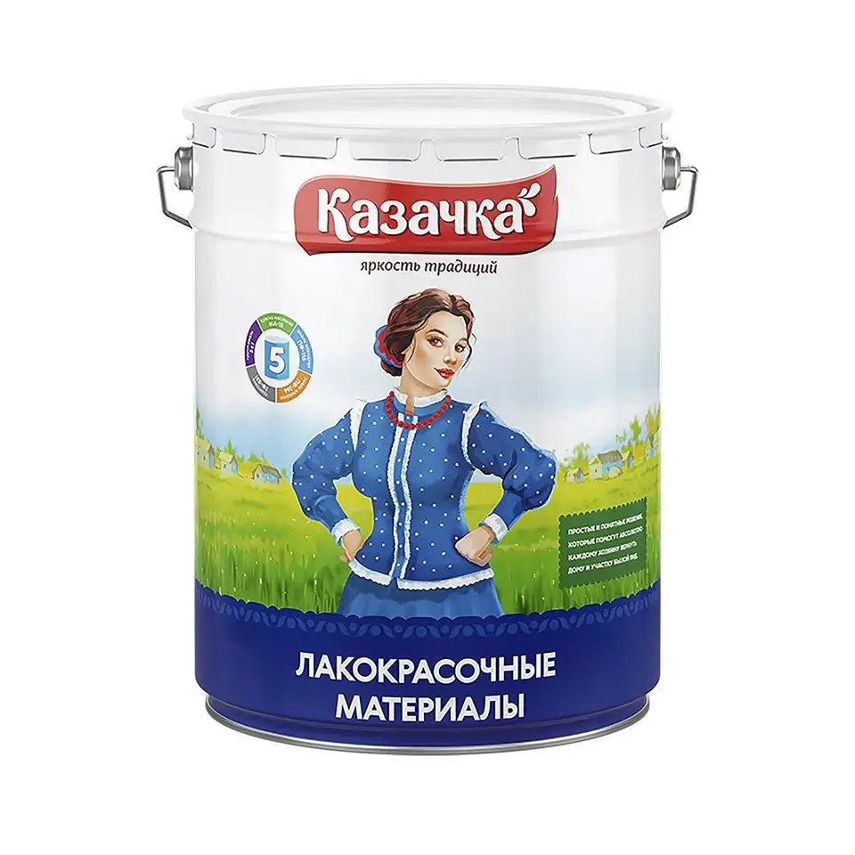 Эмаль ПФ-115 алкидная Казачка, глянцевая, 20 кг, серая — фото 1 Эмаль ПФ-115 алкидная Казачка, глянцевая, 20 кг, серая — фото 1