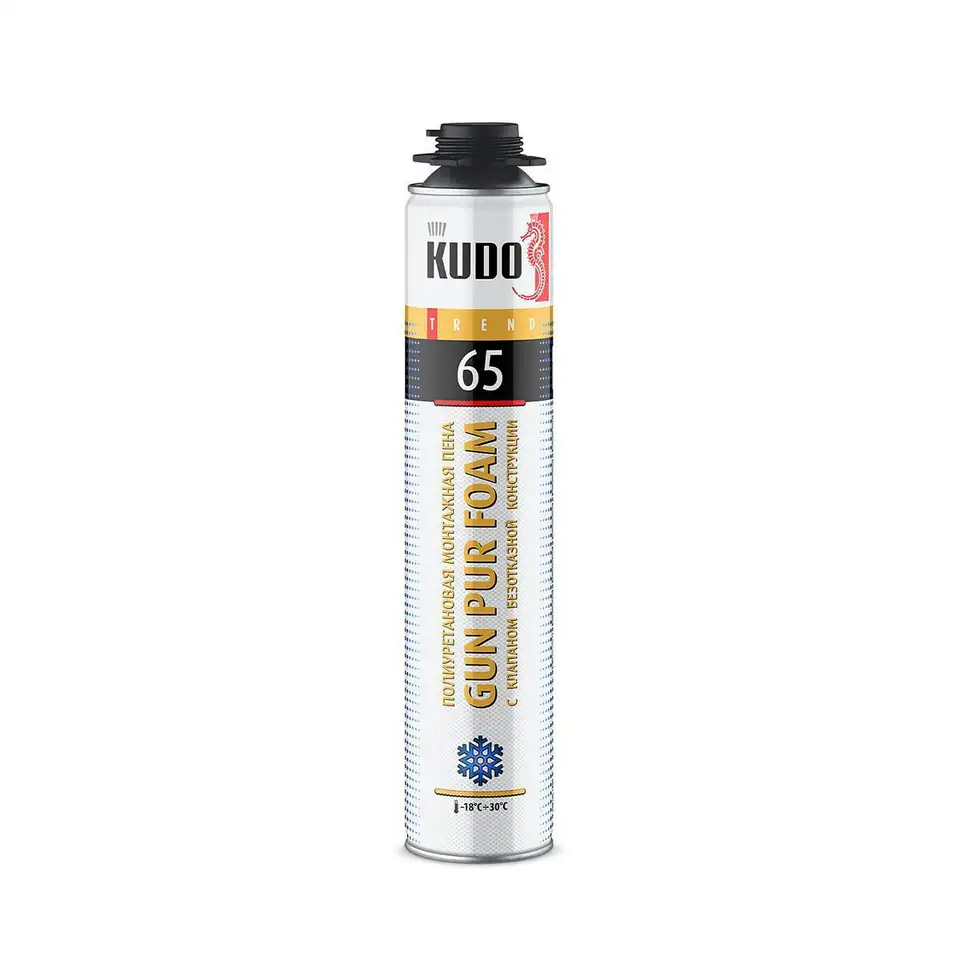 Профессиональная монтажная пена Kudo Trend 65 KUPT10W65, зимняя, 1000 мл — фото 1 Профессиональная монтажная пена Kudo Trend 65 KUPT10W65, зимняя, 1000 мл — фото 1