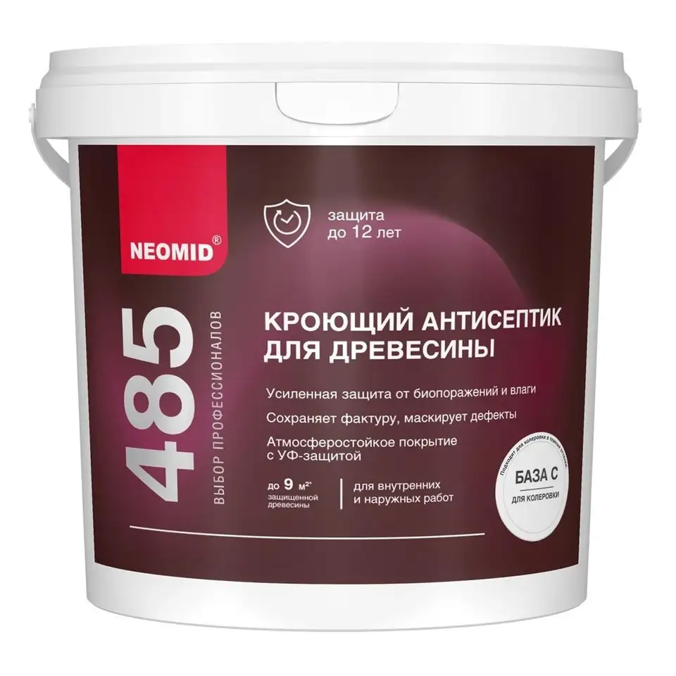 Антисептик для дерева Neomid 485, кроющий, база C, бесцветный, 0,75 л — фото 1 Антисептик для дерева Neomid 485, кроющий, база C, бесцветный, 0,75 л — фото 1