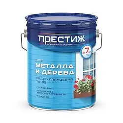 Эмаль ПФ-115 для металла и дерева Престиж, алкидная, глянцевая, 20 кг, серая — фото 1