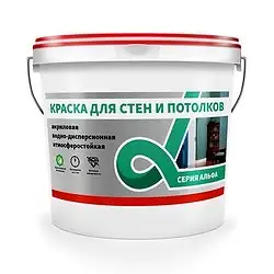 Краска для стен и потолков водно-дисперсионная Alfavit серия Альфа, супербелая, 6,5 кг — фото 1