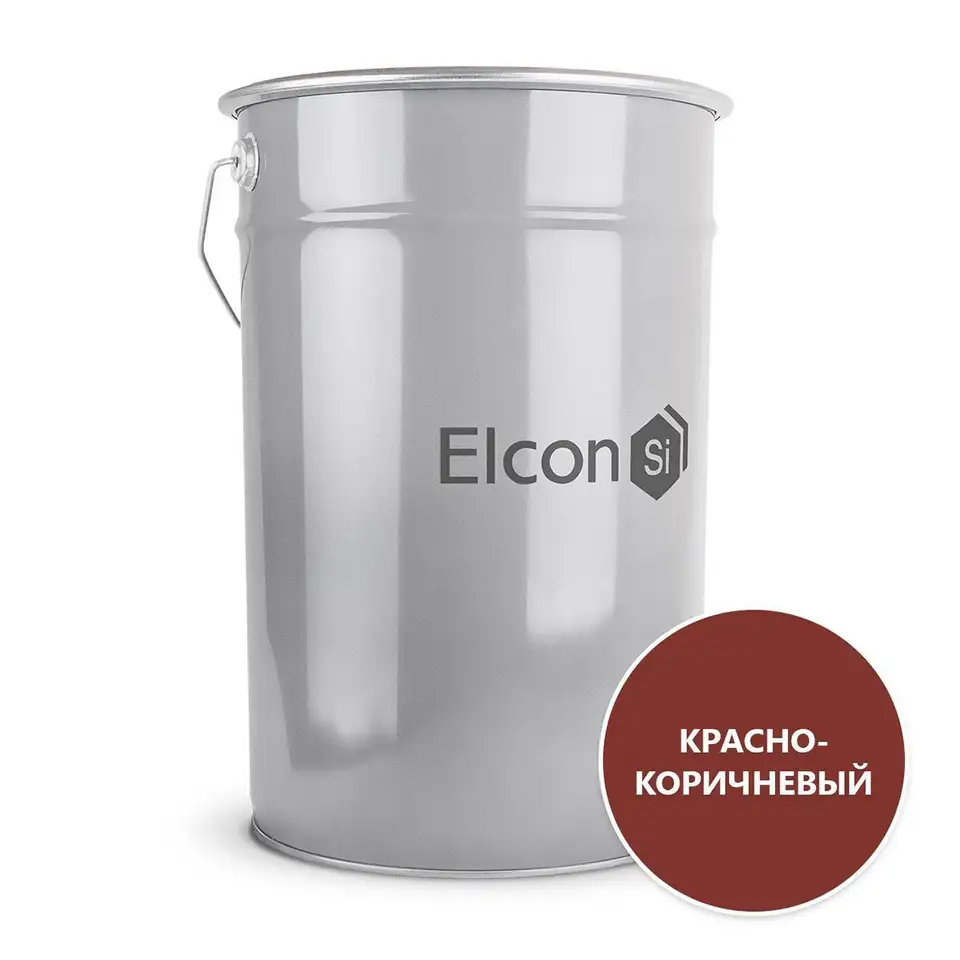 Грунт-эмаль по ржавчине 3 в 1 Elcon, 25 кг, RAL 3009, красно-коричневая — фото 1