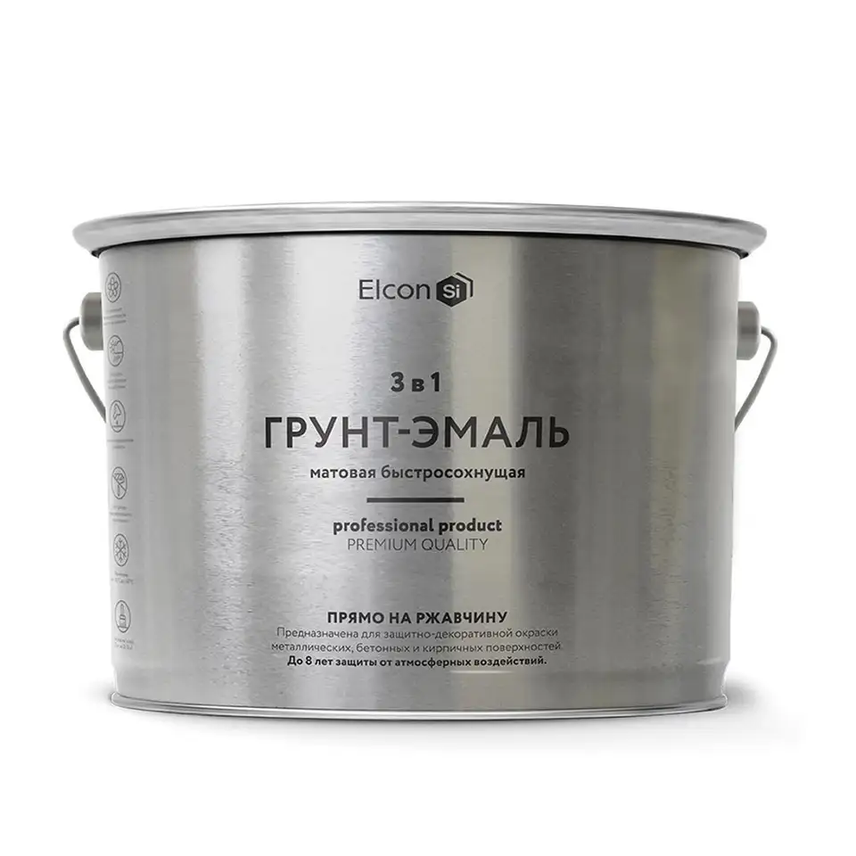 Грунт-эмаль по ржавчине Elcon 3 в 1, матовая, 2 кг, RAL 3002, красная — фото 1 Грунт-эмаль по ржавчине Elcon 3 в 1, матовая, 2 кг, RAL 3002, красная — фото 1