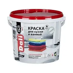 Краска для кухни и ванной Dali, латексная, глубокоматовая, база A, супербелая, 5 л — фото 1 Краска для кухни и ванной Dali, латексная, глубокоматовая, база A, супербелая, 5 л — фото 1