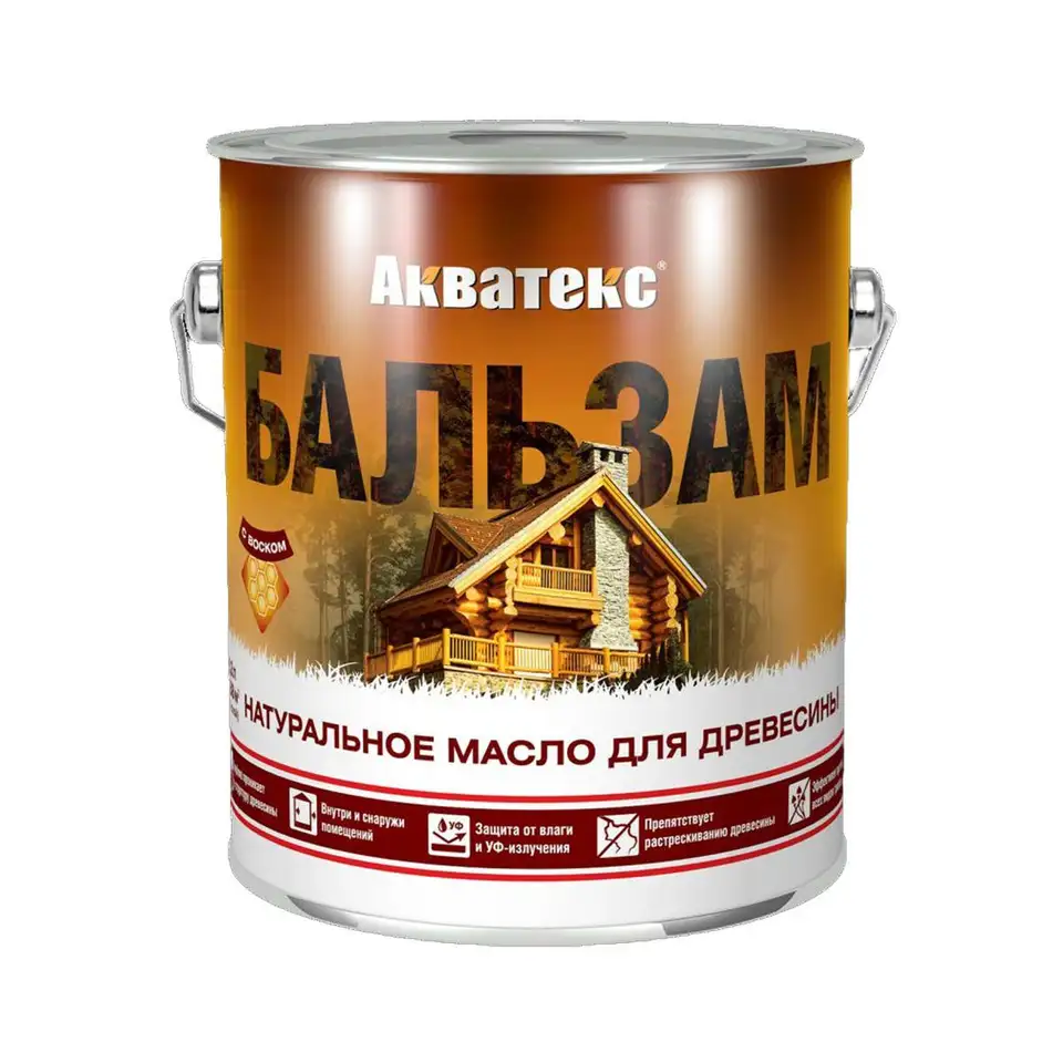 Натуральное масло для дерева Акватекс Бальзам, матовое, 2,2 л, палисандр — фото 1