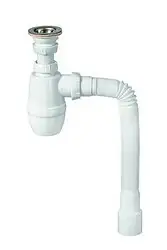Сифон бутылочный Wirquin Минор с выпуском 1 1/4" x 40 мм и гофротрубой — фото 1