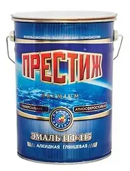 Эмаль ПФ-115 для металла и дерева Престиж, алкидная, матовая, 20 кг, белая — фото 1
