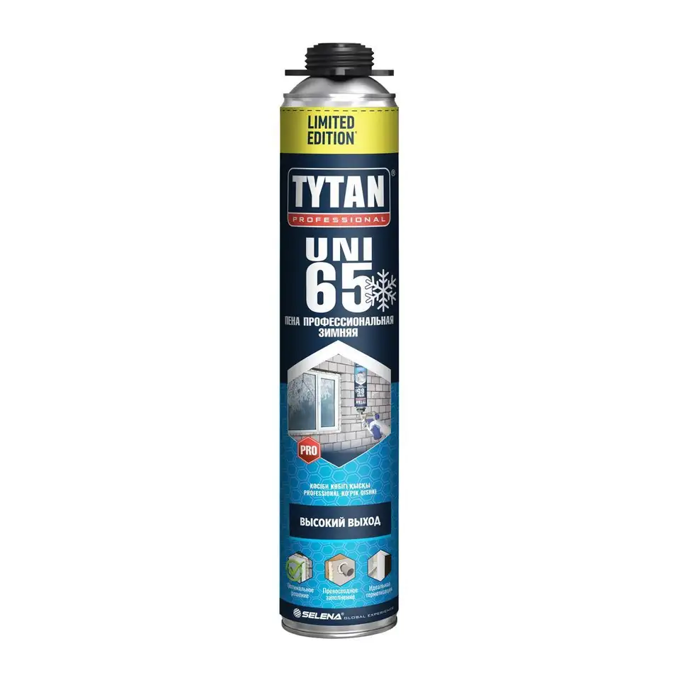 Профессиональная монтажная пена Tytan Professional 65 Uni Limited Edition, зимняя, 750 мл — фото 1