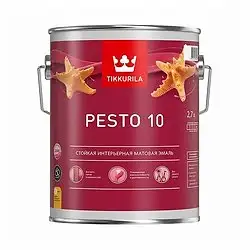 Эмаль алкидная стойкая матовая Tikkurila Pesto 10 (Песто 10), 2,7 л, база С, бесцветная — фото 1