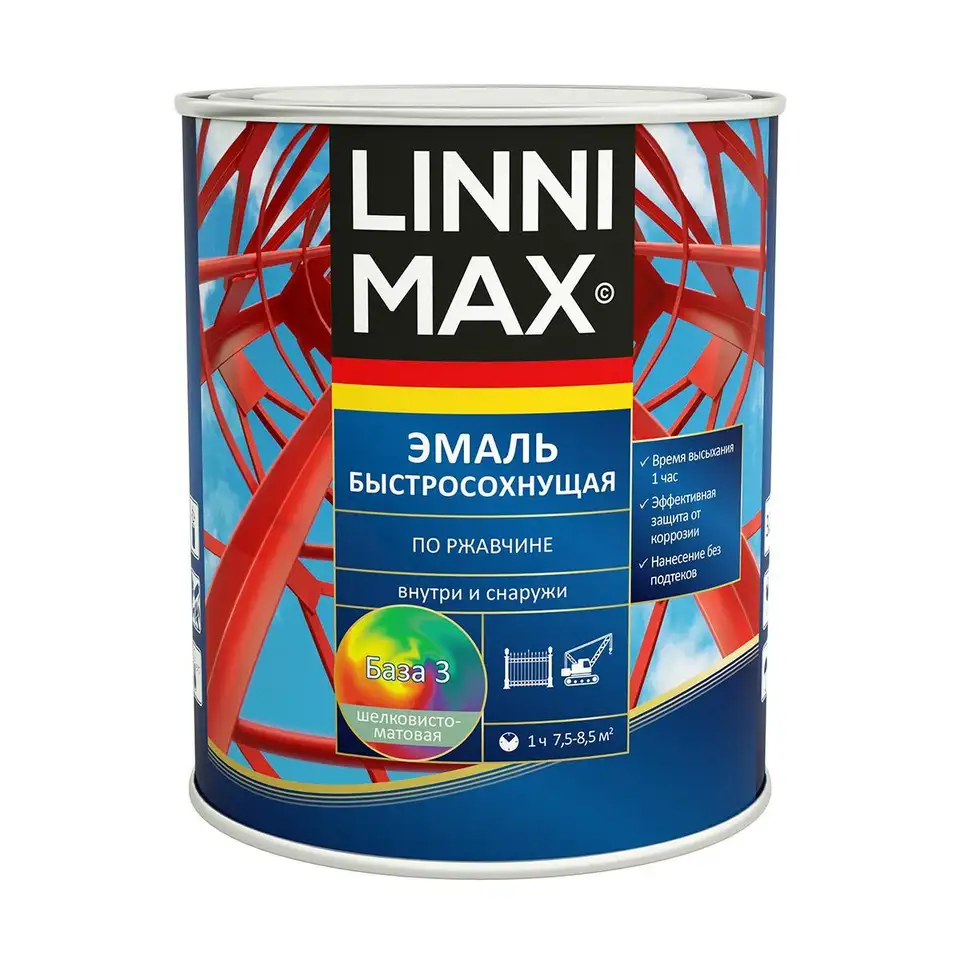 Грунт-эмаль по ржавчине Linnimax, быстросохнущая, база 3, бесцветная, 0,71 л — фото 1 Грунт-эмаль по ржавчине Linnimax, быстросохнущая, база 3, бесцветная, 0,71 л — фото 1