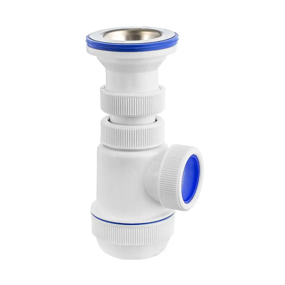 Сифон VIRPlast Элит Мини, 1 1/2" x 40 мм, с нержавеющей чашкой d 70 — фото 1 Сифон VIRPlast Элит Мини, 1 1/2" x 40 мм, с нержавеющей чашкой d 70 — фото 1