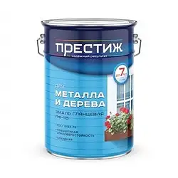 Эмаль ПФ-115 для металла и дерева Престиж, алкидная, глянцевая, 6 кг, серая — фото 1