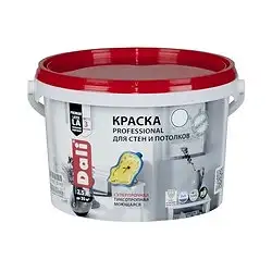 Краска для стен и потолков Dali Professional, акриловая, глубокоматовая, база C, бесцветная, 2,5 л — фото 1 Краска для стен и потолков Dali Professional, акриловая, глубокоматовая, база C, бесцветная, 2,5 л — фото 1