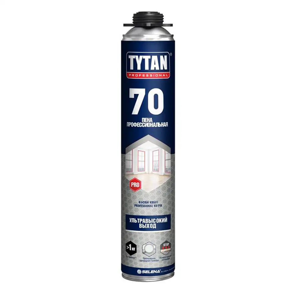 Профессиональная монтажная пена с увеличенным выходом Tytan Professional 70 18535, 870 мл — фото 1 Профессиональная монтажная пена с увеличенным выходом Tytan Professional 70 18535, 870 мл — фото 1
