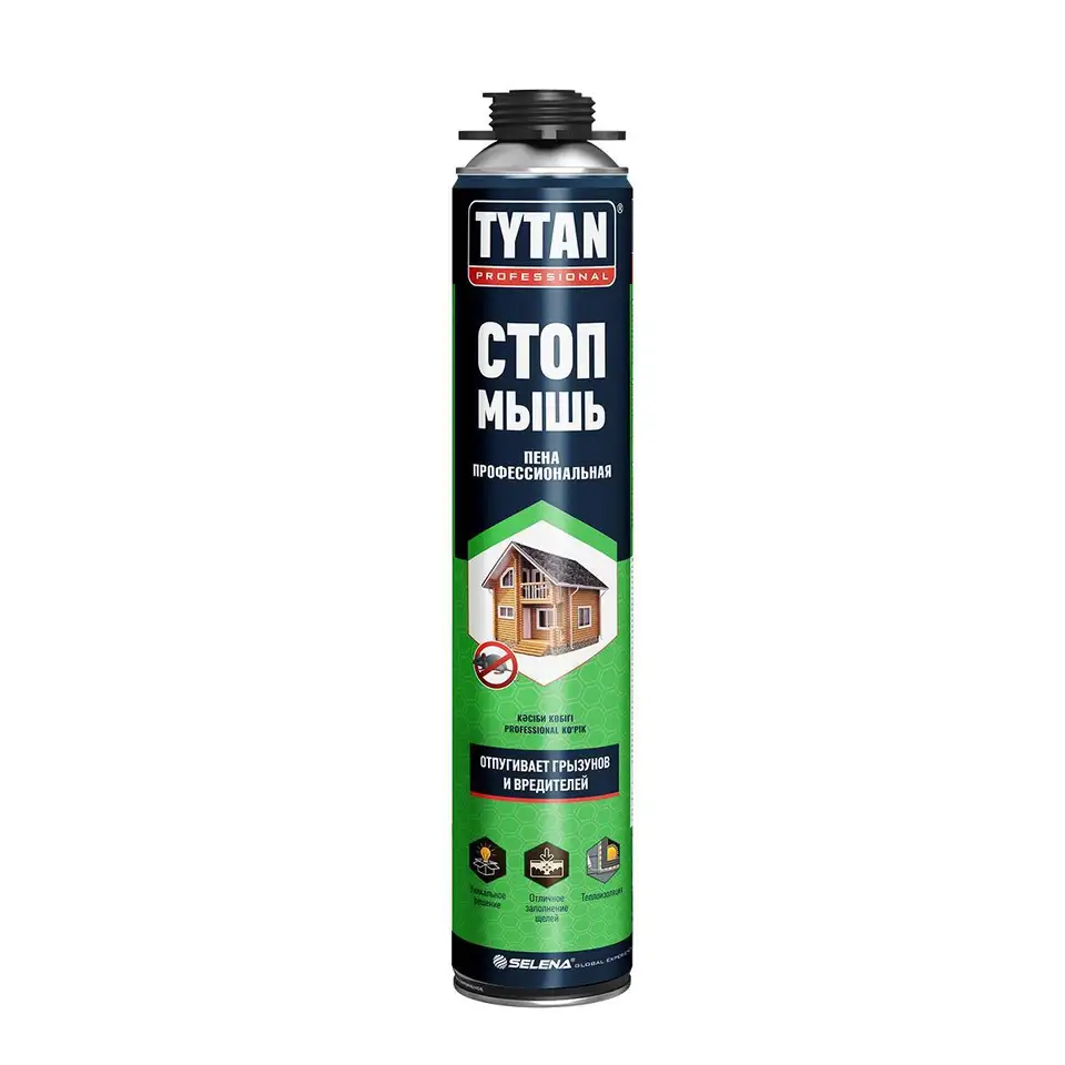 Профессиональная монтажная пена Tytan Professional Стоп мышь, всесезонная, 750 мл — фото 1
