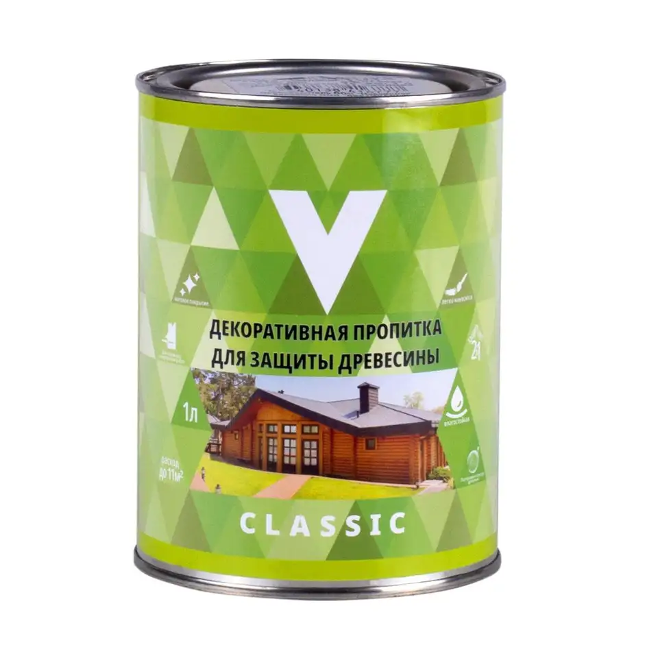 Декоративная пропитка для дерева V Classic, матовая, 1 л, венге — фото 1 Декоративная пропитка для дерева V Classic, матовая, 1 л, венге — фото 1