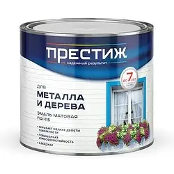 Эмаль ПФ-115 для металла и дерева Престиж, алкидная, матовая, 1,9 кг, белая — фото 1