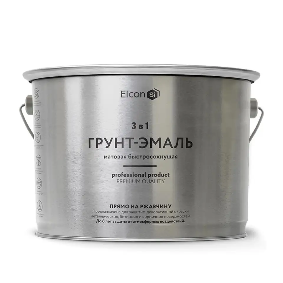 Грунт-эмаль по ржавчине Elcon 3 в 1, матовая, 10 кг, RAL 5005, синяя — фото 1 Грунт-эмаль по ржавчине Elcon 3 в 1, матовая, 10 кг, RAL 5005, синяя — фото 1