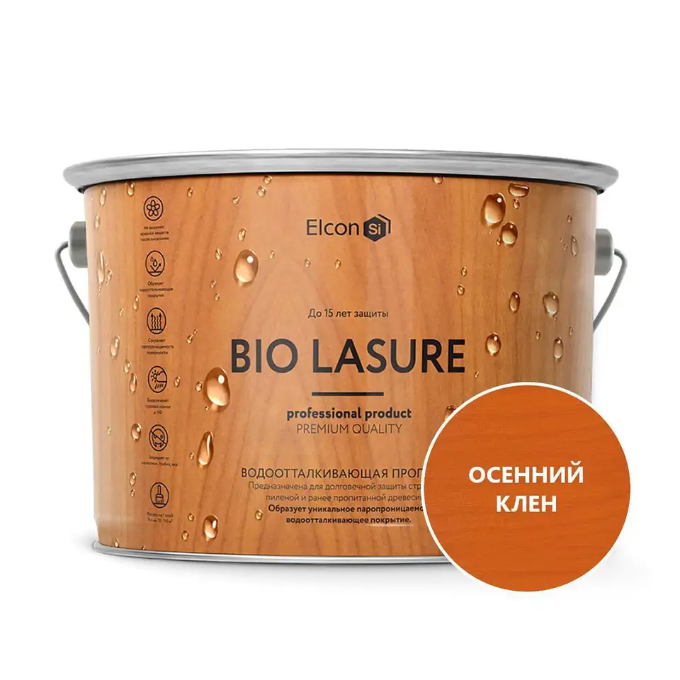 Пропитка для дерева водоотталкивающая Elcon Bio Lasure, 2 л, осенний клен — фото 1