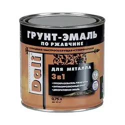 Грунт-эмаль по ржавчине Dali 3 в 1, глянцевая, 0,75 л, RAL 6005, зеленый мох — фото 1