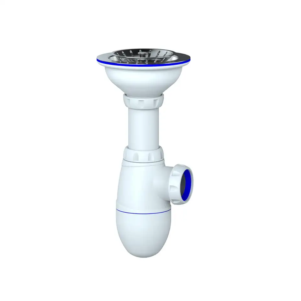 Сифон бутылочный Unicorn B412P, 3 1/2" x 32 мм, с выпуском, с нержавеющей чашкой, d 115 мм — фото 1