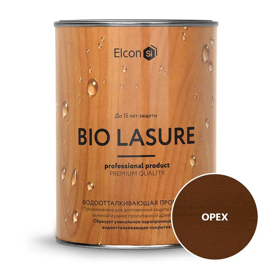Пропитка для дерева водоотталкивающая Elcon Bio Lasure, 0,9 л, орех — фото 1 Пропитка для дерева водоотталкивающая Elcon Bio Lasure, 0,9 л, орех — фото 1