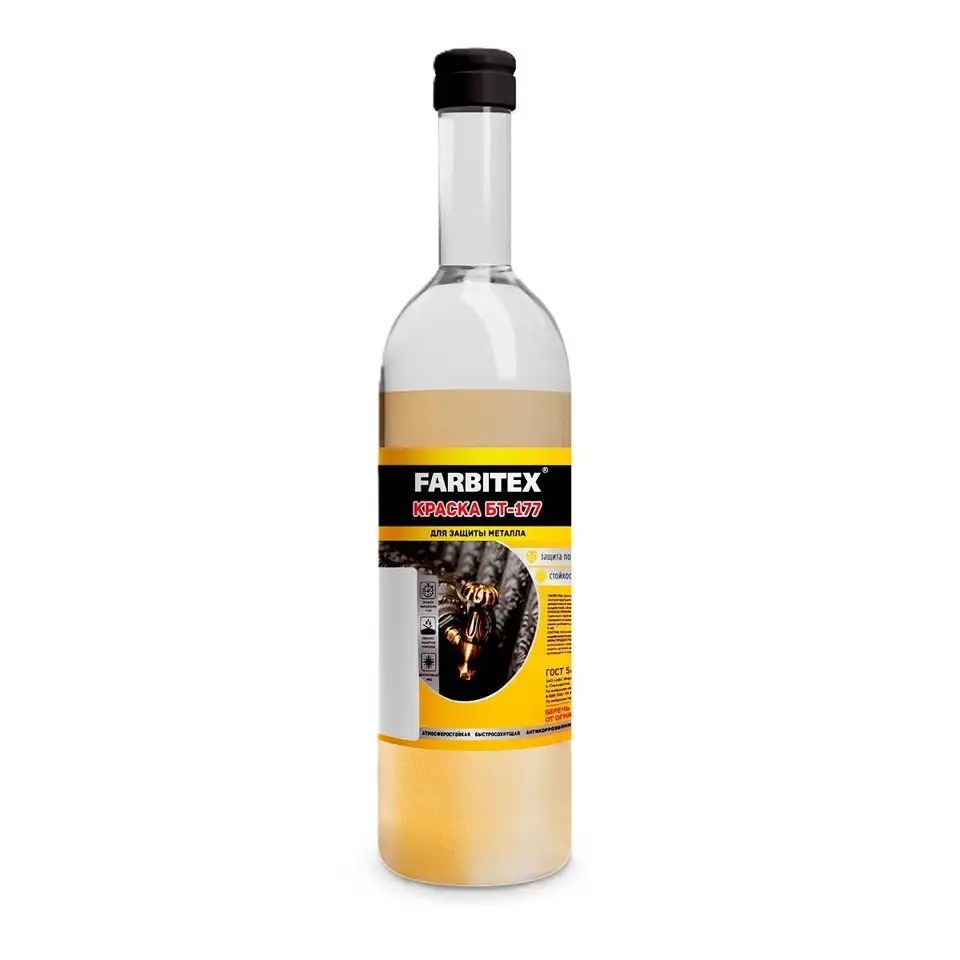 Краска быстросохнущая БТ-177 Farbitex, 0,5 л, серебрянка — фото 1 Краска быстросохнущая БТ-177 Farbitex, 0,5 л, серебрянка — фото 1