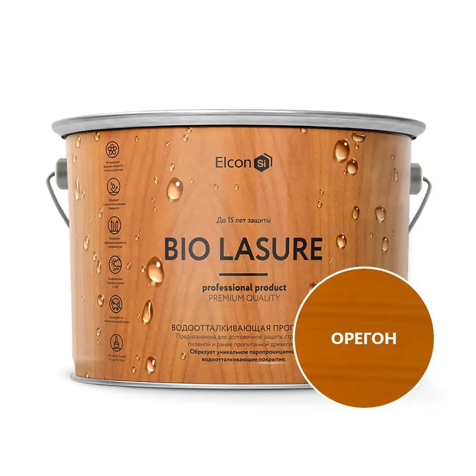Пропитка для дерева водоотталкивающая Elcon Bio Lasure, 2 л, орегон — фото 1