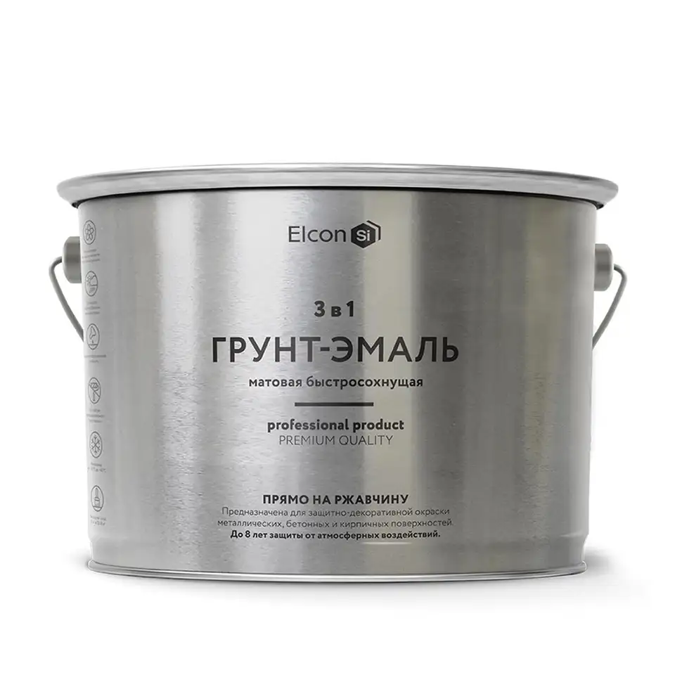 Грунт-эмаль по ржавчине Elcon 3 в 1, матовая, 2 кг, RAL 7040, серая — фото 1 Грунт-эмаль по ржавчине Elcon 3 в 1, матовая, 2 кг, RAL 7040, серая — фото 1