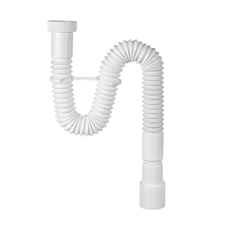 Сифон гофрированный VIRPlast Элит Мини, без выпуска, с хомутом, 1 1/2" x 40/50 мм, 800 мм — фото 1