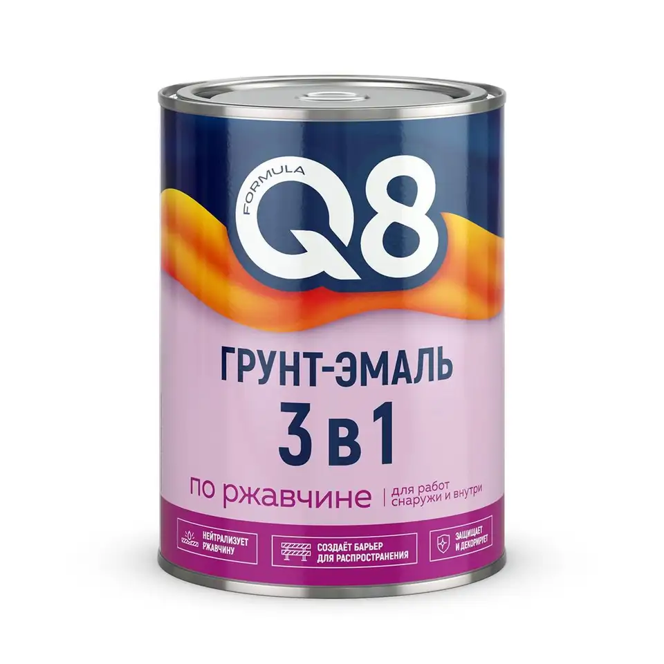 Грунт-эмаль по ржавчине Formula Q8 3 в 1, полуматовая, 0,8 кг, голубая — фото 1 Грунт-эмаль по ржавчине Formula Q8 3 в 1, полуматовая, 0,8 кг, голубая — фото 1