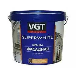 Краска фасадная VGT ВД-АК-1180, акриловая, база C, бесцветная, 13 кг — фото 1 Краска фасадная VGT ВД-АК-1180, акриловая, база C, бесцветная, 13 кг — фото 1