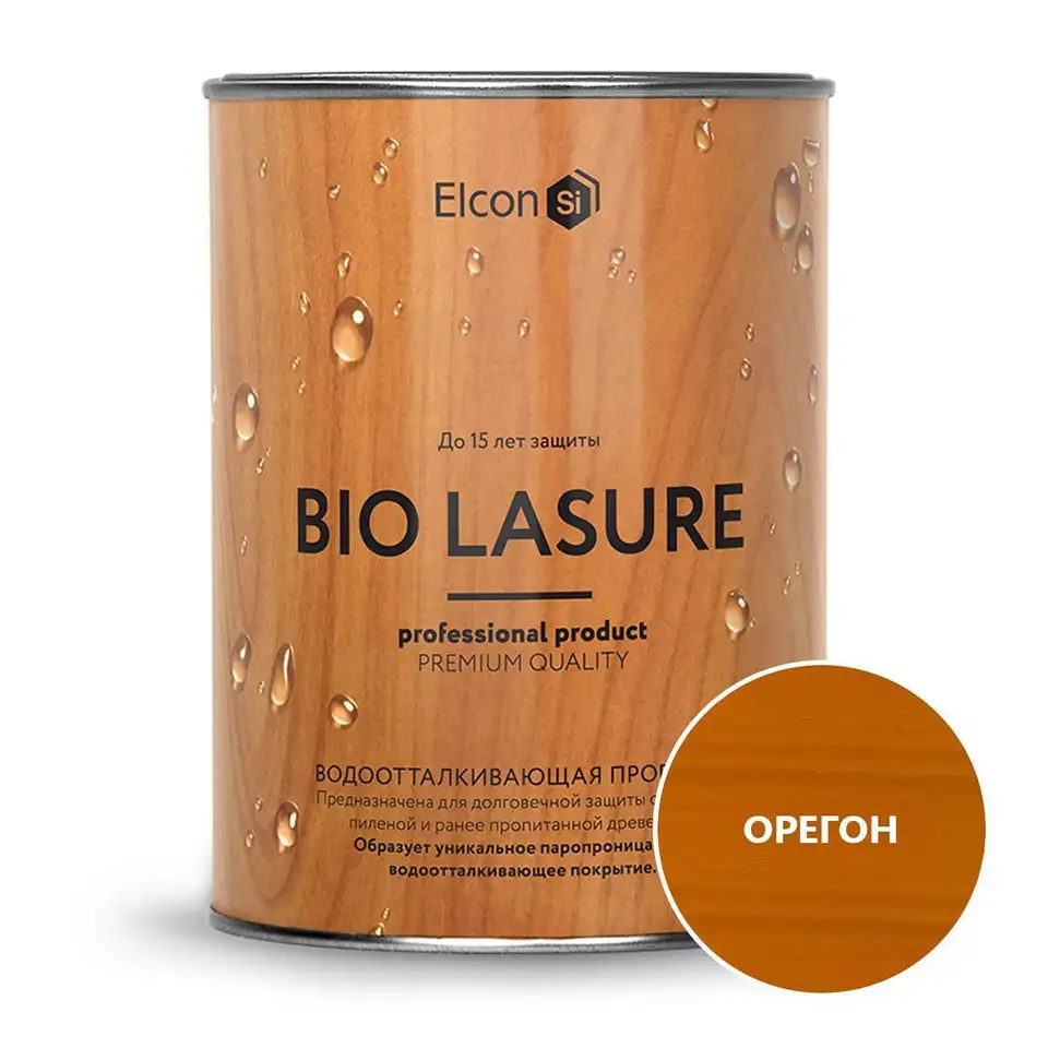 Пропитка для дерева водоотталкивающая Elcon Bio Lasure, 0,9 л, орегон — фото 1 Пропитка для дерева водоотталкивающая Elcon Bio Lasure, 0,9 л, орегон — фото 1