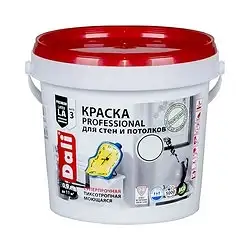 Краска для стен и потолков Dali Professional, акриловая, глубокоматовая, база C, бесцветная, 0,9 л — фото 1 Краска для стен и потолков Dali Professional, акриловая, глубокоматовая, база C, бесцветная, 0,9 л — фото 1