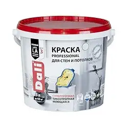 Краска для стен и потолков Dali Professional, акриловая, глубокоматовая, база C, бесцветная, 5 л — фото 1 Краска для стен и потолков Dali Professional, акриловая, глубокоматовая, база C, бесцветная, 5 л — фото 1