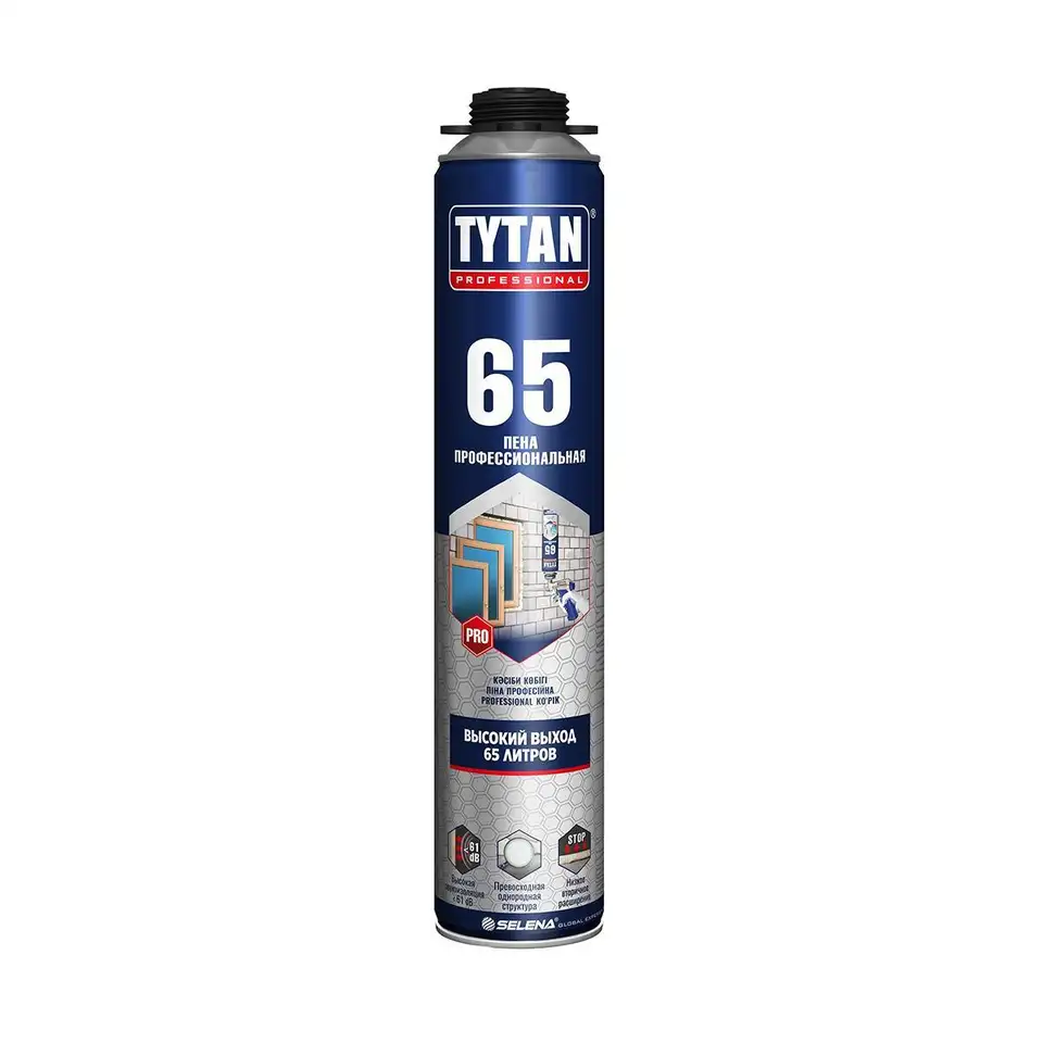 Профессиональная монтажная пена с увеличенным выходом Tytan Professional 65 16951, 750 мл — фото 1 Профессиональная монтажная пена с увеличенным выходом Tytan Professional 65 16951, 750 мл — фото 1