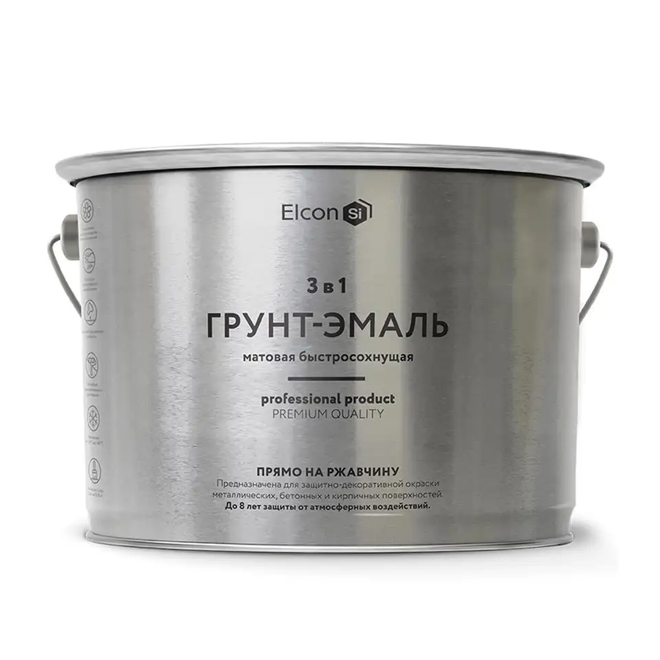Грунт-эмаль по ржавчине Elcon 3 в 1, матовая, 10 кг, RAL 1015, бежевая — фото 1 Грунт-эмаль по ржавчине Elcon 3 в 1, матовая, 10 кг, RAL 1015, бежевая — фото 1