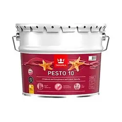Эмаль алкидная стойкая матовая Tikkurila Pesto 10 (Песто 10), 9 л, база С, бесцветная — фото 1