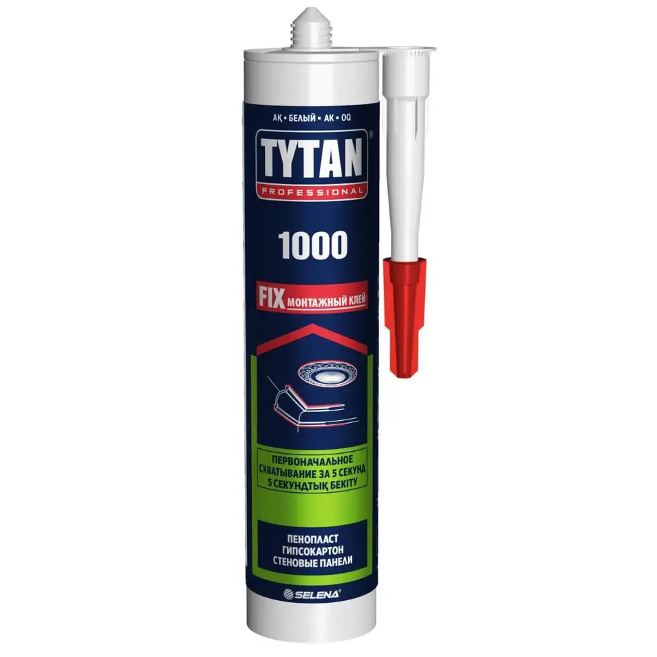 Клей монтажный Tytan Professional 1000 Fix, акриловый, 310 мл, белый — фото 1